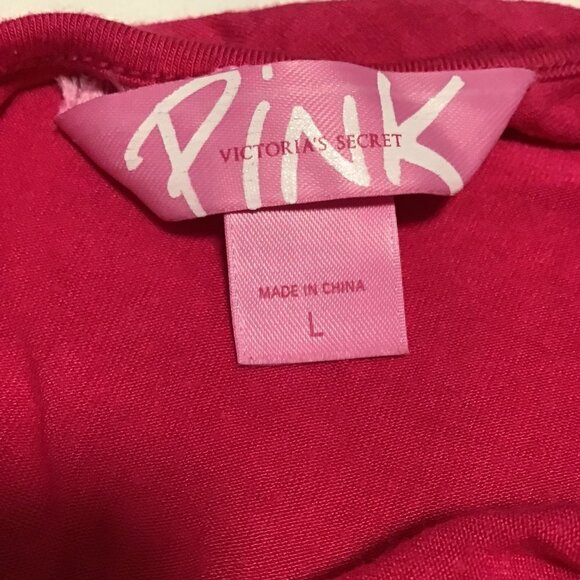 Pink by Victoria's Secret Deep V Tie Shoulder Sundress Size L - Picture 8 of 12